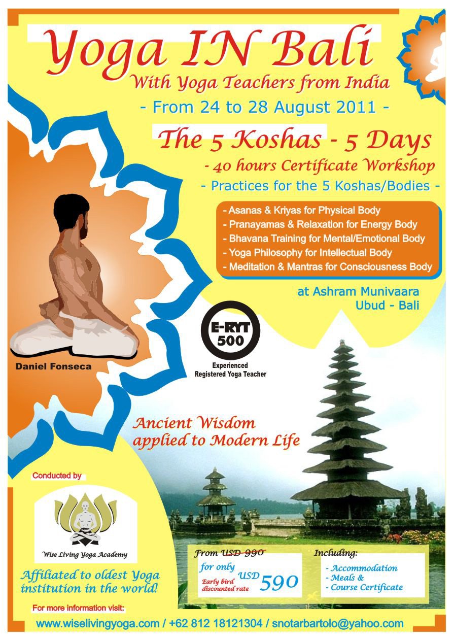 Yoga IN Bali - 5 Koshas - 5 Days Retreat & Workshop with Certification
